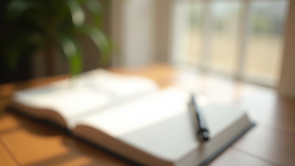 Notebook deschis cu pix pe masă din lemn în lumina naturală din fereastră